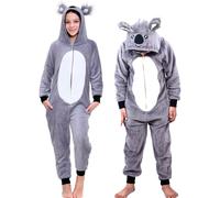(7-8 Years, Koala) Kids Unisex Fleece Onesie Jumpsuit Koala Pyjamas