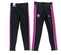 adidas Girl's Essentials 3-Stripes Cotton Tights, Black/semi Lucid Fuchsia, 7-8 Years