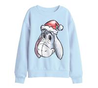 (7-8 Years, Light Blue) Disney Childrens/Kids Eeyore Santa Hat Christmas Sweatshirt
