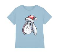 (7-8 Years, Light Blue) Disney Childrens/Kids Eeyore Santa Hat Christmas T-Shirt