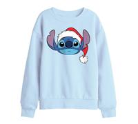 (7-8 Years, Light Blue) Disney Childrens/Kids Stitch Santa Hat Christmas Sweatshirt