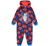 Marvel Spider-Man Onesie For Boys | Kids Superhero Blue Red Pyjamas All In One | Comics Clothing Gift 7-8 Years