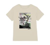 (7-8 Years, Natural) How To Train Your Dragon Childrens/Kids Toothless & Dragons Flying Outline T-Shirt