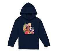 (7-8 Years, Navy) Disney Princess Childrens/Kids Rapunzel Moana Snow White Bouquet Pullover Hoodie