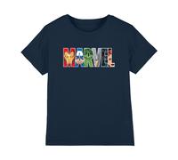 (7-8 Years, Navy) Marvel Childrens/Kids Character Faces T-Shirt