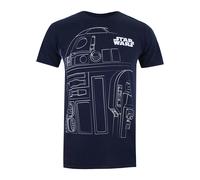 (7-8 Years, Navy) Star Wars Boys R2-D2 Outline T-Shirt