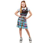 (7-8 Years, Pink/Blue/Black) Monster High Girls Frankie Stein Costume