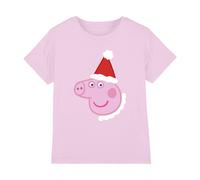 (7-8 Years, Pink) Peppa Pig Childrens/Kids Santa Hat T-Shirt