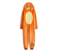 Pokemon Charmander Kids Onesie | Childrens Charmander Character Graphic Print Hooded Sleepsuit in Orange | Childrens Pocket Monster Pajama Nightwear for Boys & Girls | TV Series Game Merchandise Gift