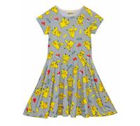 Pokemon Grey Pikachu Short Sleeve Skater Dress Girls