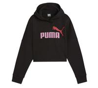(7-8 Years, Puma Black) Puma Girls Logo Relaxed Fit Crop Hoodie