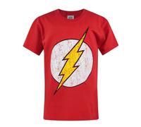 (7-8 Years, Red) Flash Official Boys Distressed Logo T-Shirt