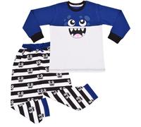 (7-8 Years, Royal Blue) Unisex Royal Cute Monster Pyjamas 2 Piece Set 2-13