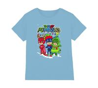 (7-8 Years, Sky Blue) PJ Masks Childrens/Kids Catboy Owlette Gekko Heroes Christmas T-Shirt