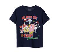 (7-8 Years) SpongeBob SquarePants Short Sleeved T-Shirt (Unisex Kids Blue)