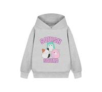 Squishmallows Girls Grey Hoodie | Squish Squad Sweaters with Cute Characters | Soft Hooded Sweatshirt for Kids | Cosy Apparel for Girls & Teens