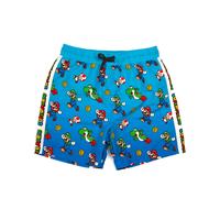 Super Mario Swim Shorts for Boys | Kids Mario Luigi Swimming Trunks Pants | Drawstring Waistband Blue Gamer Merchandise Gifts 7-8 Years
