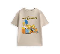 (7-8 Years) The Simpsons Short Sleeved T-Shirt (Unisex Kids Beige)