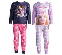 (7-8 Years, Violet/Navy/Pink) Barbie Girls Dream Team Long Pyjama Set (Pack of 2)