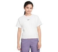 (7-8 Years, White/Black) Nike Girls Swoosh Regular T-Shirt