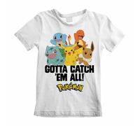 Pokemon Gotta Catch Em All T-Shirt in White | Size: 7-8 Years Pokemon White 7-8 Years