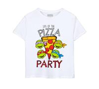 (7-8 Years, White) Teenage Mutant Ninja Turtles Boys Life Of The Pizza Party T-Shirt