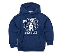 7-8 yrs (30") Navy Hoodie 'This is What an Awesome 6 Year Old Looks Like
