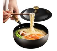 7.87 Inch Chinese Woks | Uncoated Hand Forged Big Belly Pot | Iron Pot | Frying Pan | Stock Pan | Non Stick Woks with Wood Handle and Lid | Suitable for Induction, Electric, Ceramic Hobs