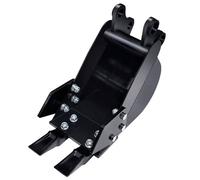 7.87 Inch Small Excavator Bucket, Alloy Steel Narrow Digger Bucket with 2 Front Blade Mini Excavator Soil Sieving Bucket for Pipeline Excavation, River Dredging and Demolition