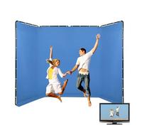 7.87ft*13.12ft Large Blue Screen Backdrop for Processional Photography, Portable Collapsible Solid Color Photography Background Support System for Portrait Parties, Keying, Live Broadcasting
