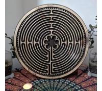 7.87x7.87in Labyrinth, Wood Labyrinth, Finger Labyrinth For Meditation And Prayer, Wooden Mindfulness Tool And Altar Decoration, Wooden Labyrinth Board Game Puzzle Maze Game Mind Travel Maze Ball Game
