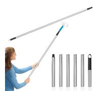 7.8Ft Stainless Steel Telescopic Pole, 2.4m Paint Roller Extension Pole 6 Segmented Painting Poles Extendable Roller Poles for Painting Cleaning Windows Ceilings Floors