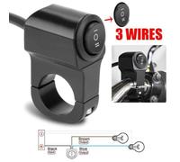 7 8in Aluminum Waterproof ON OFF Headlight Switch Button For Handlebar Compatible With Motorcycle Scooter ATV Fog Spotlight Automotive Parts(3 Wires Model)