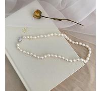7-8mm Natural Freshwater Women's Necklace Genuine 925 Sterling Silver Buckle White Rice-shaped Pearl Jewelry Gift