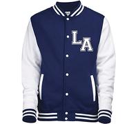 7-8YRS | NAVY & HEATHER GREY SLEEVES VARSITY JACKET with two initials ONLY