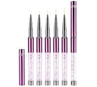 7/9/11/15/20mm Nail Art Liner Brushes Thin Fine Long Set with Lid LEA-SHALL
