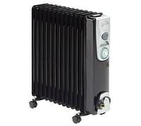 Blac 2kw 9-fin Slimline Oil Filled Radiator - oil filled radiator black electric kingavon bbor111 9fin slimline portable heater caravan 2kw