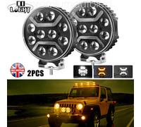 7/9" BLACK DRIVING LIGHT SPOT LIGHTS SPOT LAMPS+SIDE LIGHT DRIVING BEAM HALO DRL
