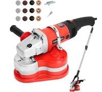 7.9" Concrete Grinder 2800W Floor Sander Planer, 3-Head 6 Speed Variable, with Dust Extraction Shroud for Concrete, Marble, Granite