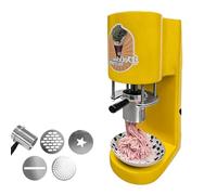 7.9 Gal/Hr Spaghetti Ice Cream Press Machine with 4 Molds, Commercial Spaghetti Ice Cream Maker - Ideal for Restaurants & Ice Cream Shops, Create Delicious Ice Cream Noodle Extruder(Yellow)
