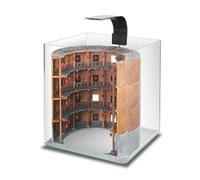 7.9 Gallon 3D Square Ecological Fish Tank, Creative Chinese Style Building Fish Tank, with LED Light and Filter Pump, Efficiency Filter Interception, for Home/office