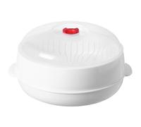 7.9'' Round Microwave Vegetable Steamer - Food Grade Plastic, Cooking with Lid and Tray, Microwavable for Food, Kitchen, Office