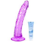 7.9‘’ Silicone Dildo,Realistic Small Dildos with Human Safety Material, Adult Sex Toy with Powerful Suction Cups, Sex Toys for Women Men Couples Beginner can be Use for G spot and Anal (Purple, M)