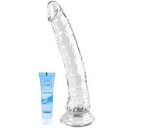 7.9'' Soft Realistic Anal Silicone Dildo Sex Toy with Suction Cup for Hands-Free Play,Thick Dildos Suitable for Beginner Women Men Couples with Thin and Slim Poke can be Use for G spot and Anal