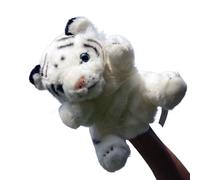 7.9" Tiger Hand Puppet Plush, Realistic Tiger Cub Stuffed Animal Puppet, Soft and Cuddly Tiger Plush Toy(White)