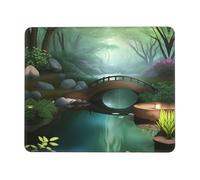 7.9 x 9.5 in Little Bridge in The East Print Square Mousepad - Non-Slip Rubber Base Mouse Pads, for Computers Laptop Office Desk Accessories