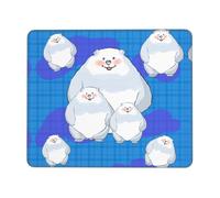 7.9 x 9.5 in Square Mouse Pad - Non-Slip Rubber Base Mouse Mat White Bear Family Print Computer Mousepad,for Office and Home Desk