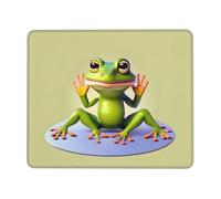 7.9 x 9.5 in The Funny Frog Doing Yoga Print Square Mousepad - Non-Slip Rubber Base Mouse Pads, for Computers Laptop Office Desk Accessories