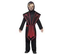 (7-9 Years, Black/Red) Smiffys Childrens/Kids Ninja Costume