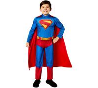 (7-9 Years, Blue/Red) Superman Childrens/Kids Deluxe Costume
